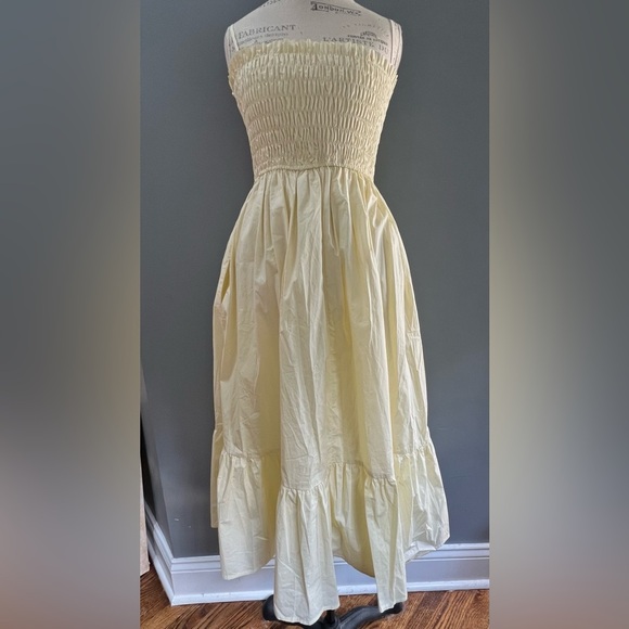 VICI Collection Fawn Smocked A-Line Midi Dress Adjustable t-straps Size Medium - Picture 3 of 12